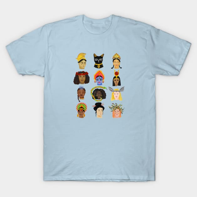 Goddesses Around the World T-Shirt by Das Brooklyn